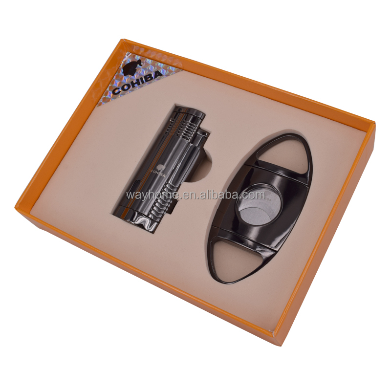 Подарочная коробка Cohiba, набор резаков для сигар и зажигалок, высококачественные аксессуары для сигар и резак для сигар