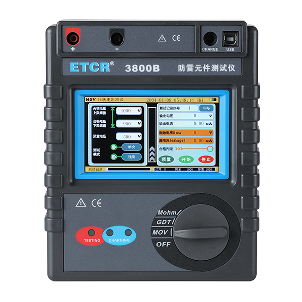 ETCR3800B интеллектуальный тестер компонентов для защиты от молний с сенсорным цветным экраном тестер сопротивления изоляции