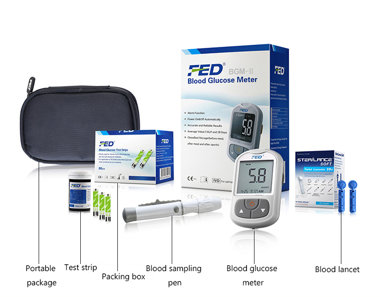 High quality digital portable blood glucose monitor for blood sugar monitor