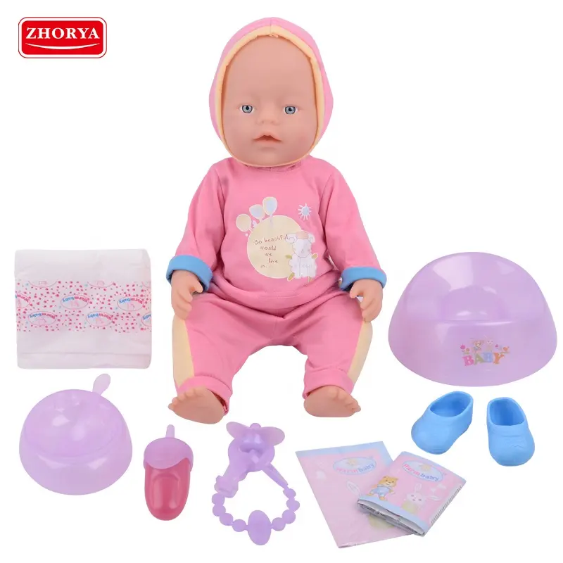 Nipple tableware set urine fashion 16 inches baby doll doctor toys play set for girls boys with window box