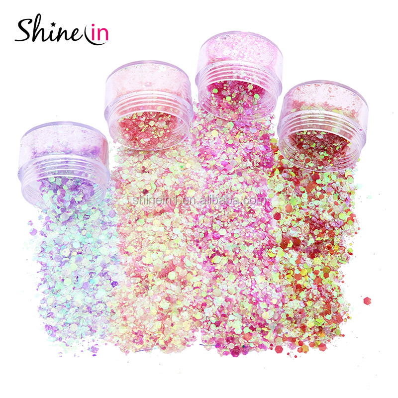 Shinein, высокое качество, блестящие тени для век, для ногтей, не сужающийся книзу блеск, розовый, Радужный Макияж для лица, не сужающийся книзу блеск для украшения вечеринки