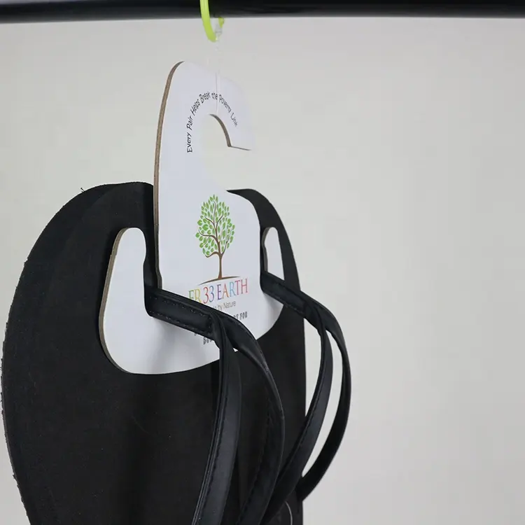 Custom Logo Shop Display White Paper Shoes Hanger Hook
