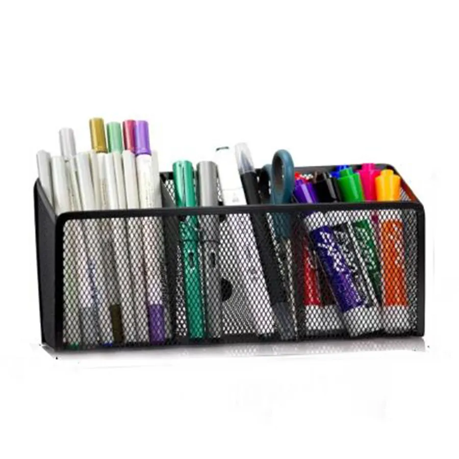 Amazon hot-sale 2 compartments stainless steel pen holder magnetic marker holder