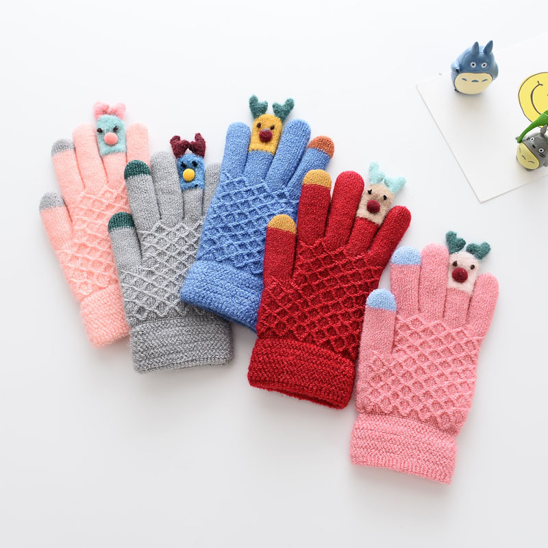 Cute children cotton colorful gloves high quality thick mittens gloves for kids