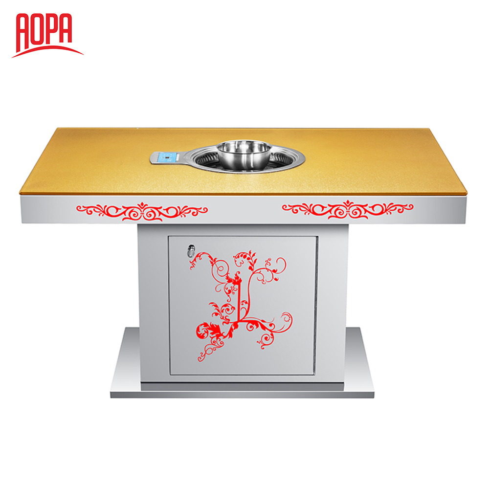 AOPA Restaurant smokeless custom korean bbq grill table