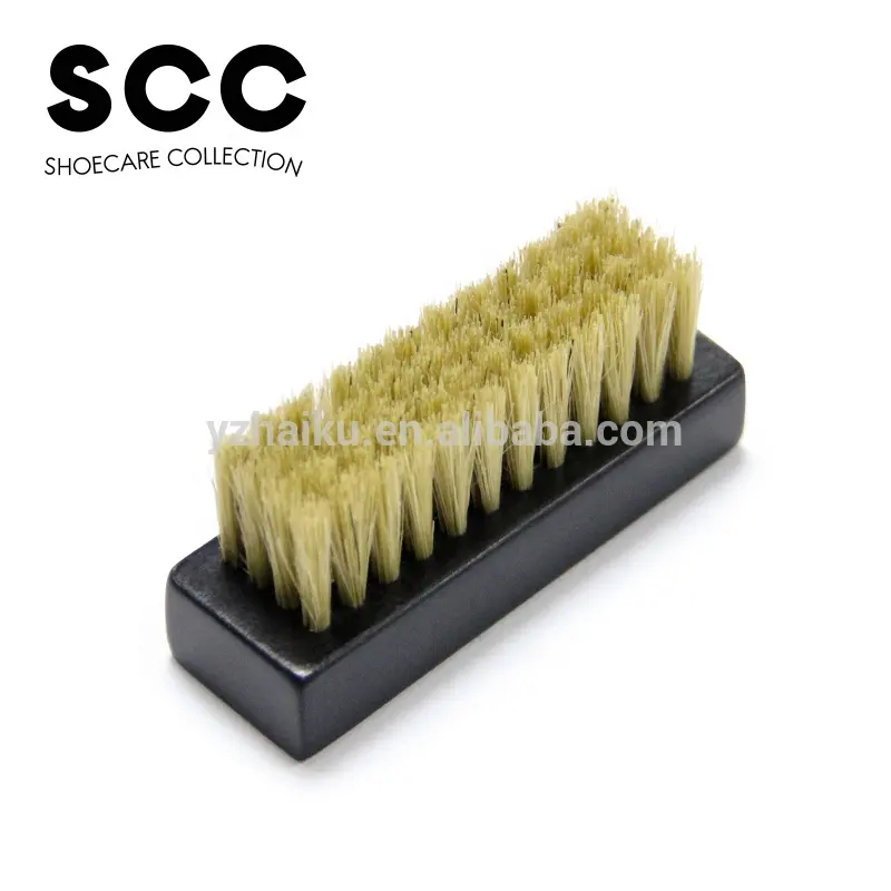 Customized brush great cleaning shoe, Pig bristle wooden handle for sport shoes soft hair shoe brush