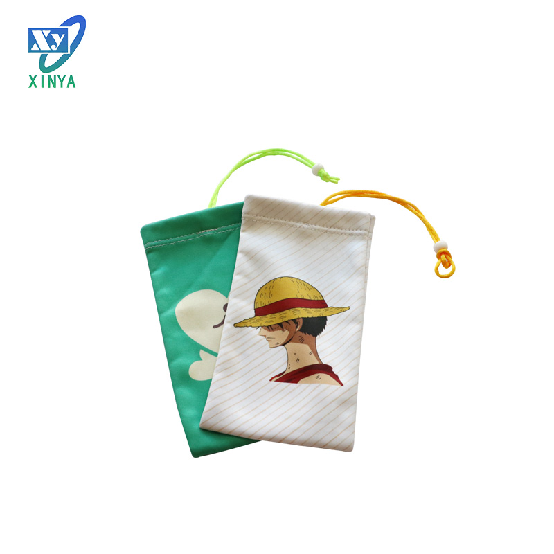 Микрофибры drawstring напечатанные мешки спортивный мобильный телефон в руку мешочек