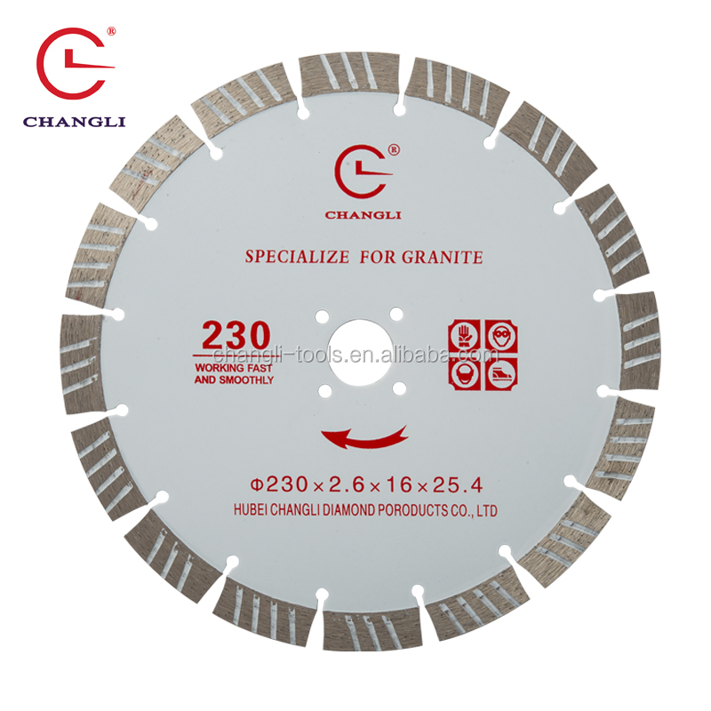 Changli 230 мм turbo алмазный пильный диск/9 дюймов пильный диск для гранитного камня