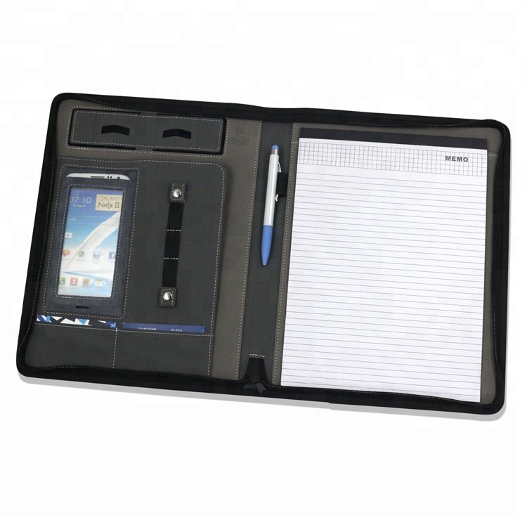 Customized leather portfolios binders with organizer holder pad holder