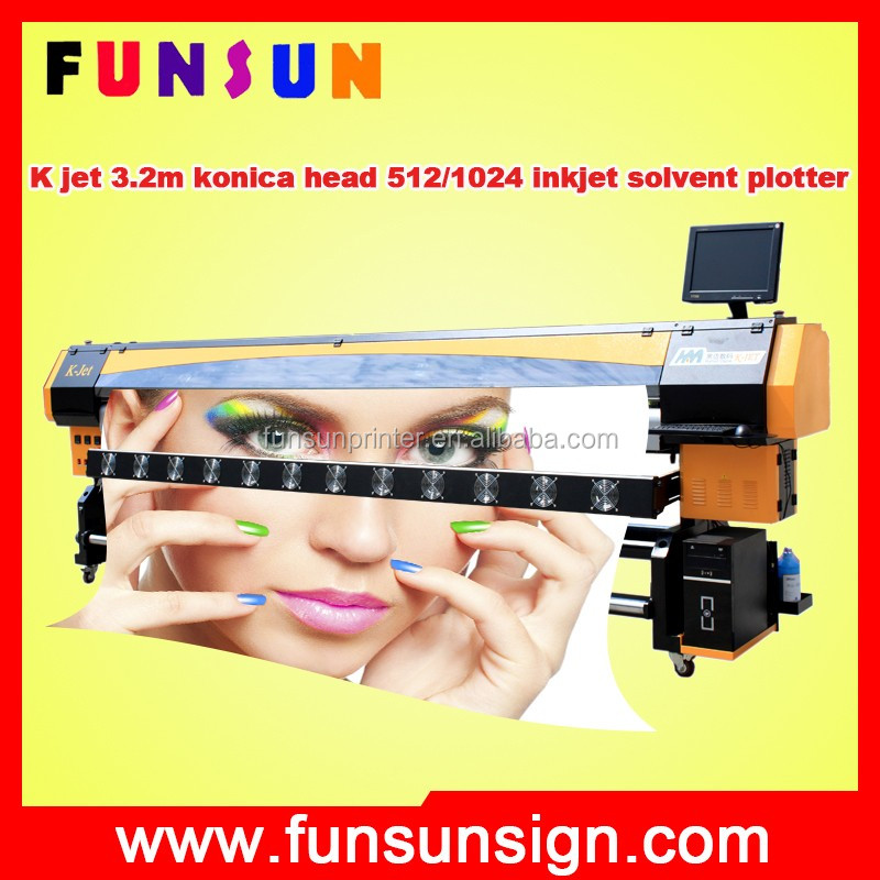 K jet 3.2 м растворителя плоттер для печати ПВХ с 4 или 8 konica главы