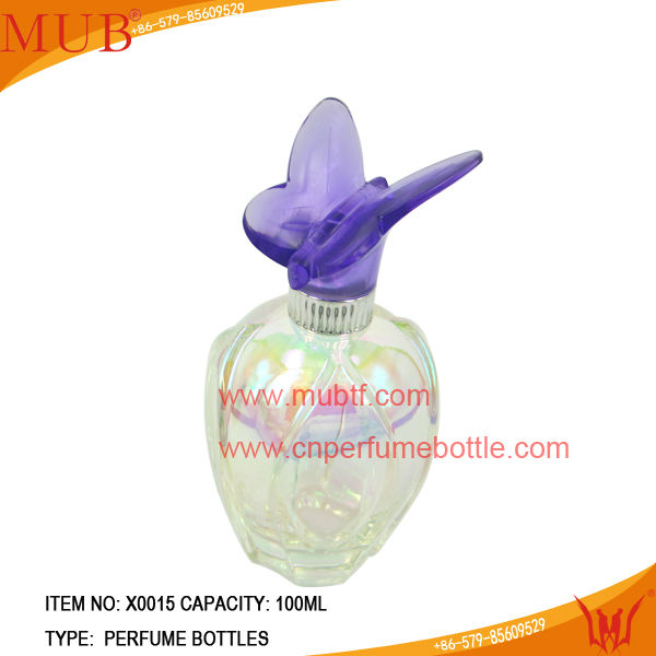 100 ml элегантные высокие бутылки дух круглые с бабочкой крышка