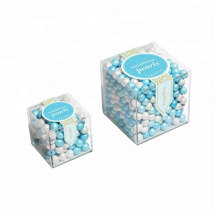 Квадратная акриловая коробка для конфет, 3x3x3 дюйма