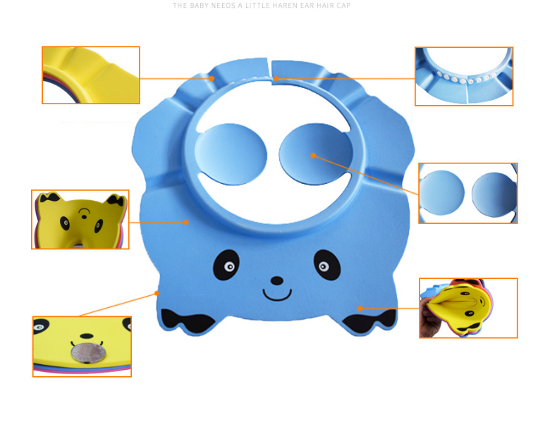 2018 hot Free sample Non toxic EVA foam baby shower cap baby bathing cap for swimming