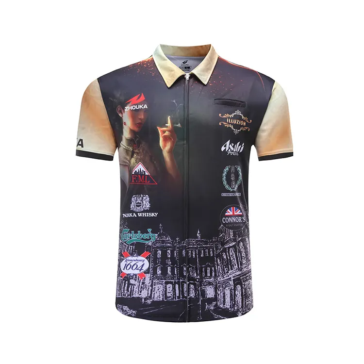 Popular fashion custom design darts polo shirt high quality wholesale darts jersey