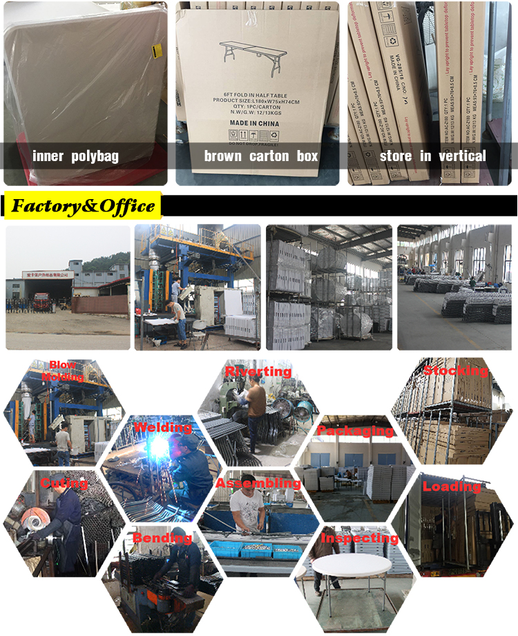 6FT HDPE Plastic Folding Outdoor Table for Events Party