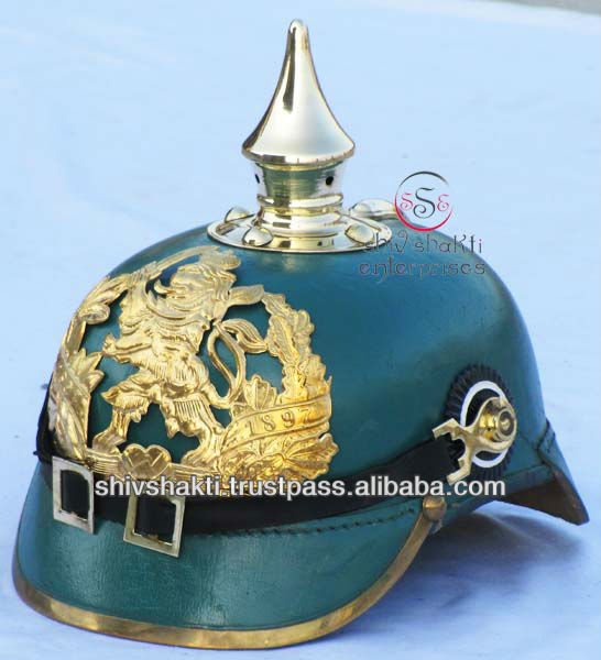 Кожаный баварский шлем, кожаный шлем Pickelhaube, немецкий русский прусский шлем
