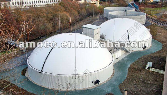 Резервуар для хранения биогаза с двойной мембраной и система биогаза