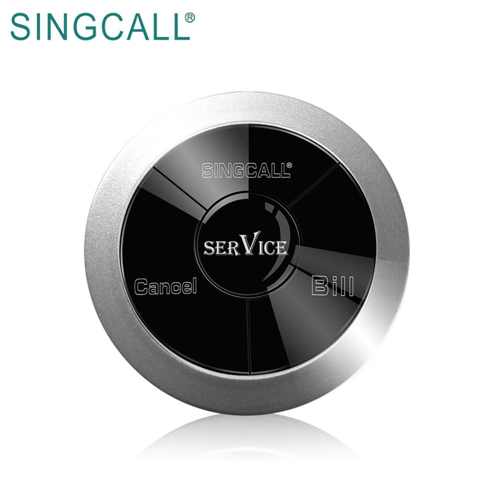 Ресторанный бипер SINGCALL серебристо-красного цвета