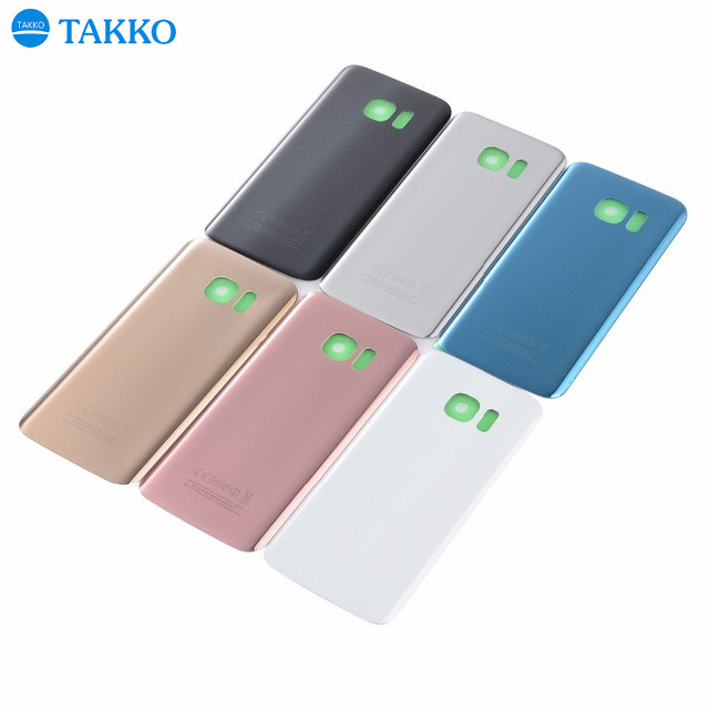 Стеклянный корпус для S7 G930F задняя крышка батарейного отсека задняя крышка для Samsung S7 Edge G935F Крышка батарейного отсека с наклейкой 3M