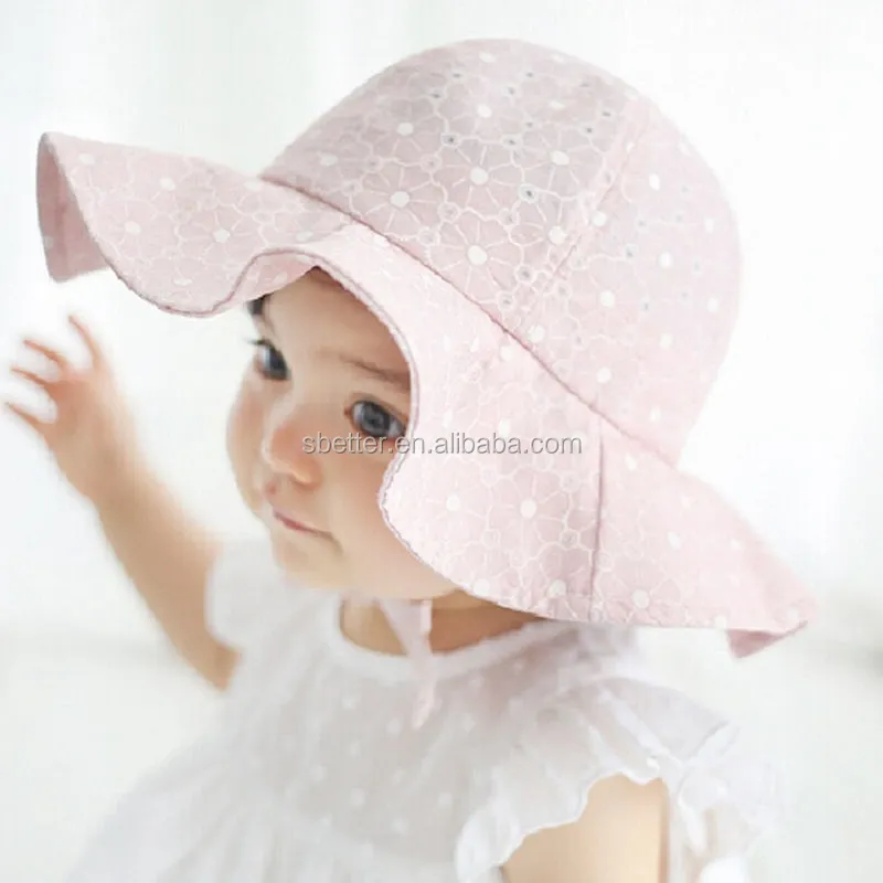 hot sale baby sun visor hat children wide brim sun cap beach baby Girl hollow sun hat