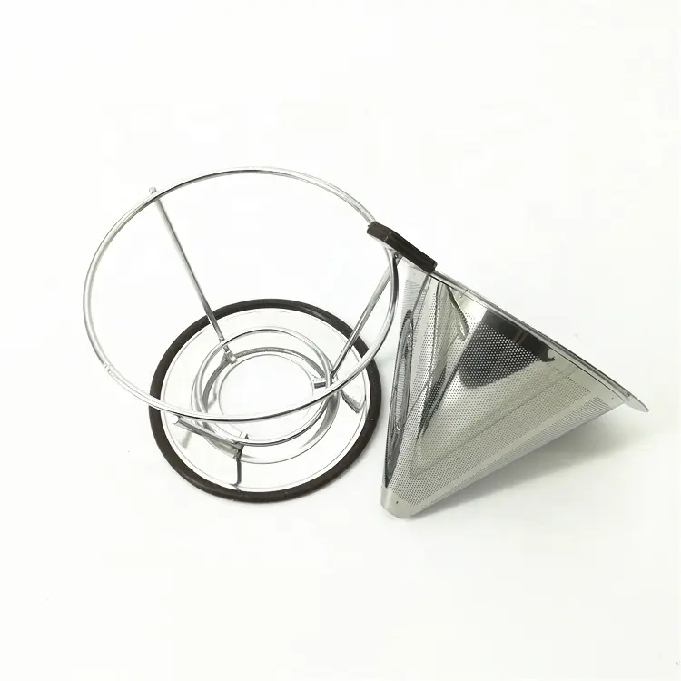 Coffee Dripper Reusable 2 Cup 4 Cup Coffee Funnel / Coffee Filter Basket / Stainless Steel Pour Over Coffee Dripper