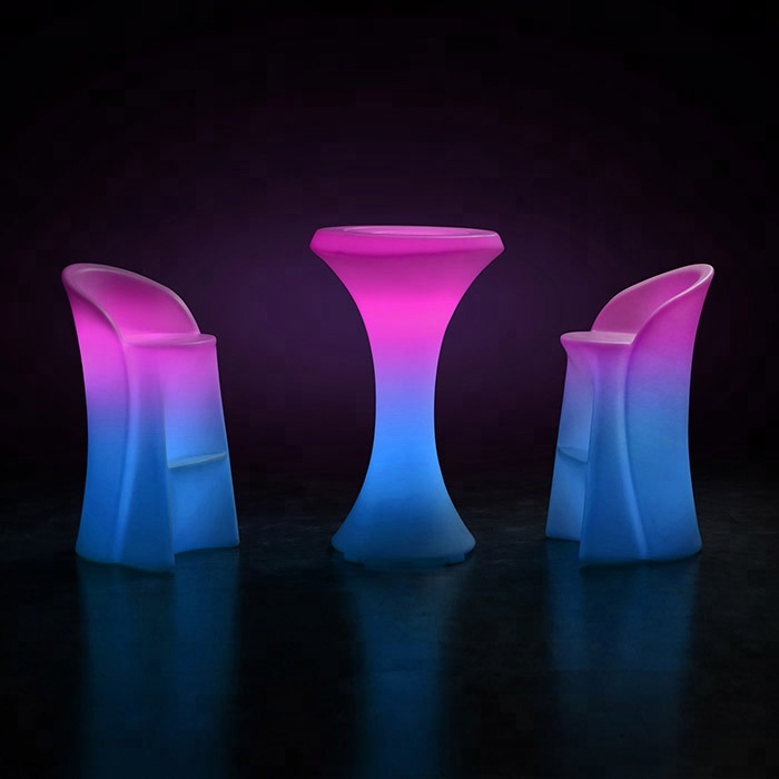 Foshan промышленный пульт дистанционного управления RGB меняющий цвет светодиодный светящийся открытый коктейльный высокий барный стол