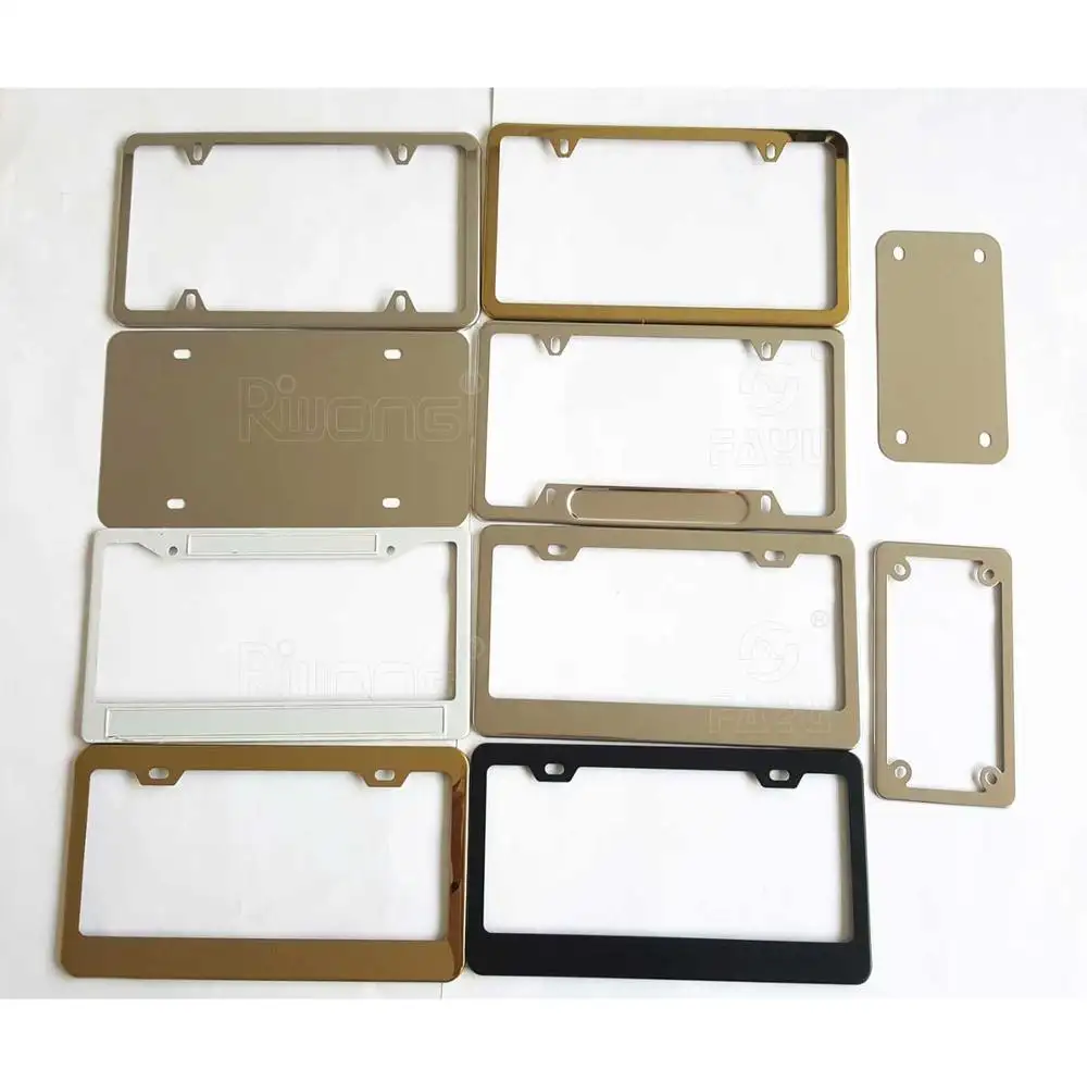 stainless steel chrome/black/gold license plate frame custom