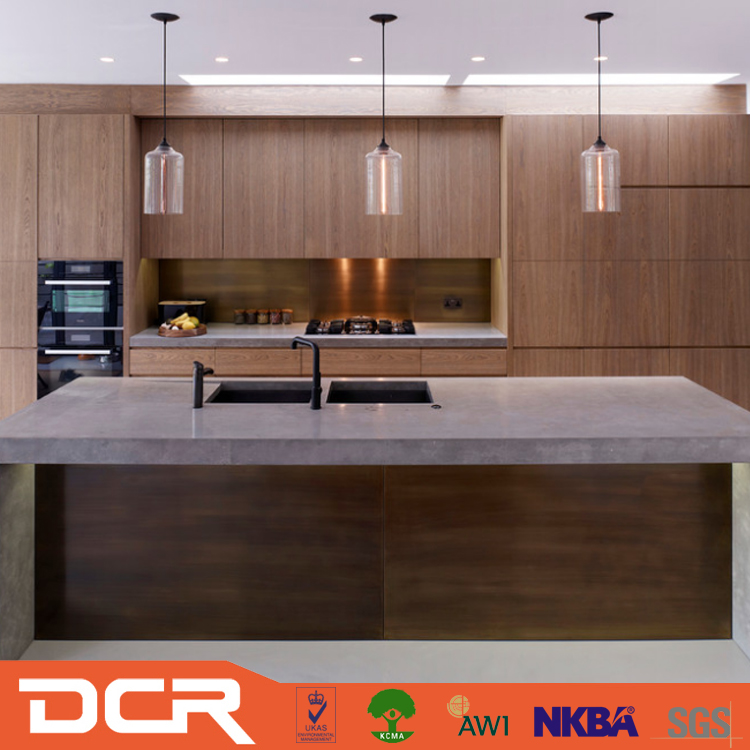 Cheap ce Korean Cabinets With Island Solid Wood Kitchen Custom