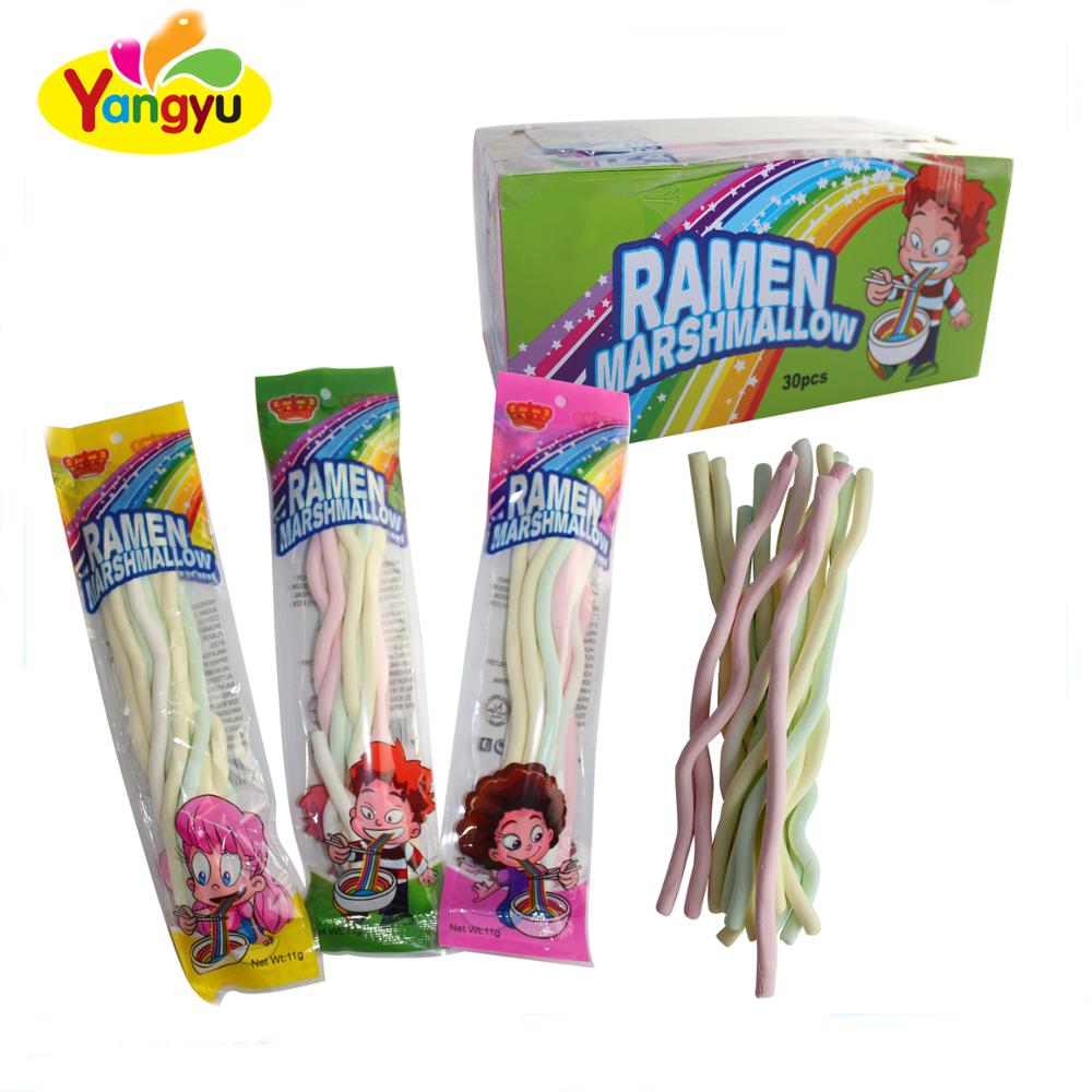 Halal Children sweet long stick noodles marshmallow wholesale candy