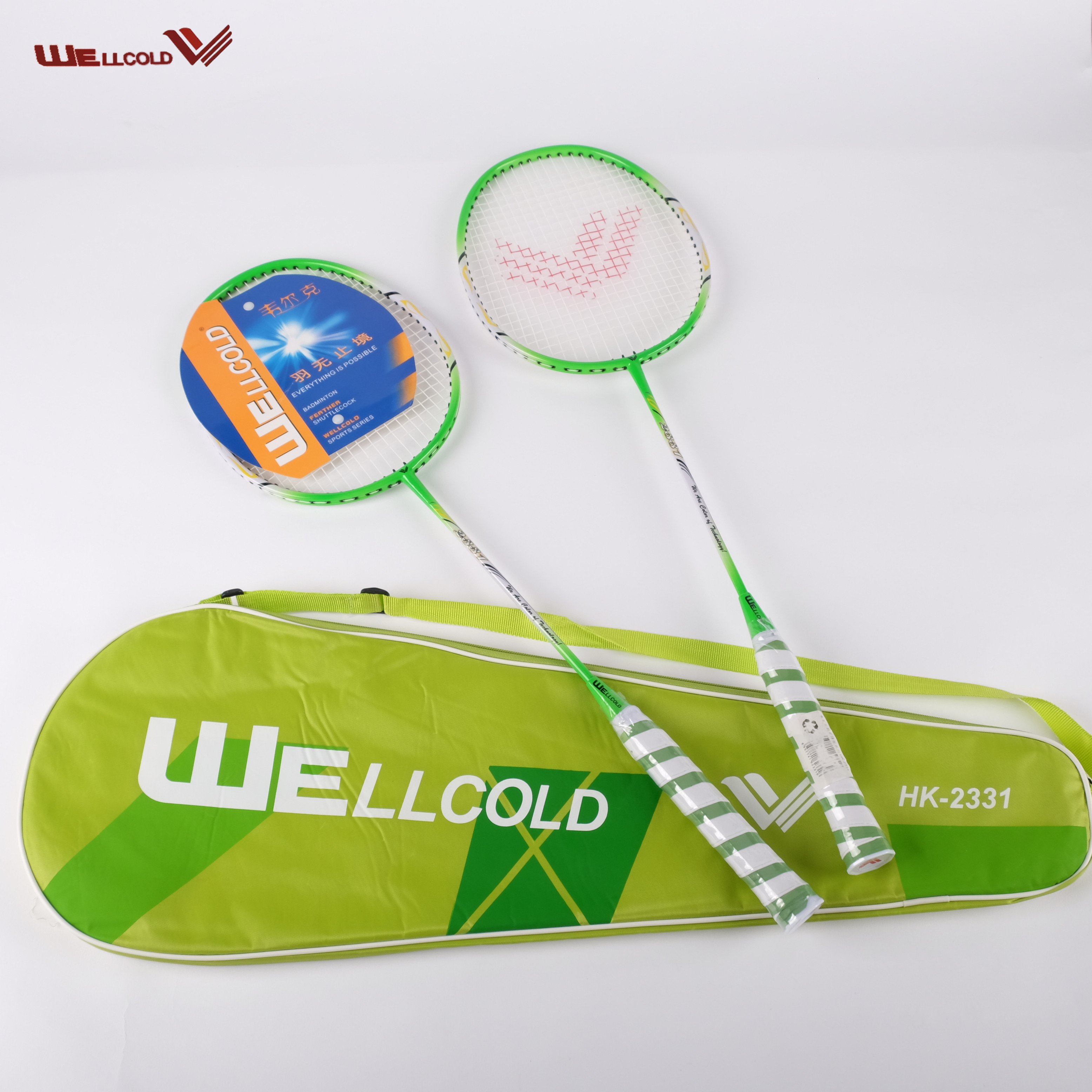 Прочная алюминиевая ракетка для бадминтона wellcold, ракетка для бадминтона с бесплатным мешком