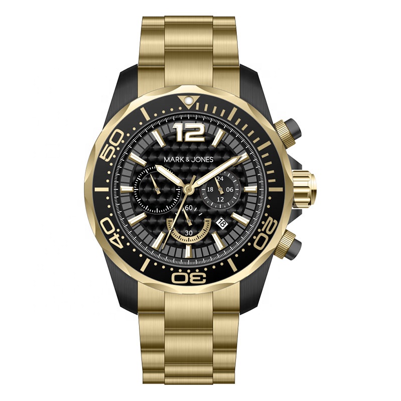 HS-0357S 2018 Multifunctional plating luxury 22k gold watch
