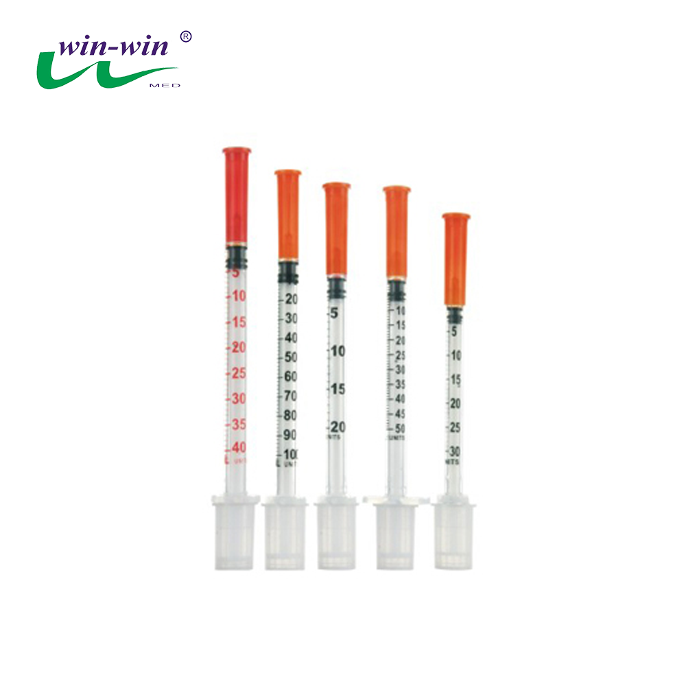 Disposable Insulin Syringe with Orange Cap