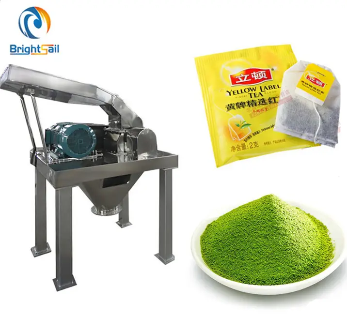 Dry tea leaf cutting grinding machine herb leaves powder grinder
