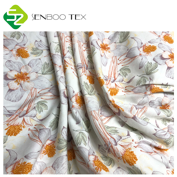 SEN-KPOC-0037 Designable Pattern 100% органический хлопок Джерси вязать GOTS ткань для ребенка