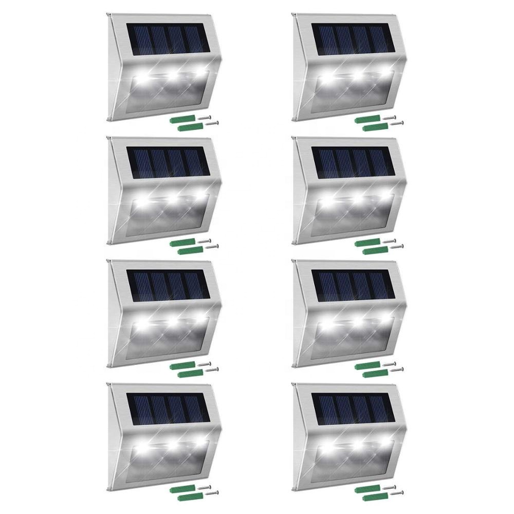2020 Новый 3 шт LED открытый теплый белый цвет солнечный шаг настенный светильник лампа