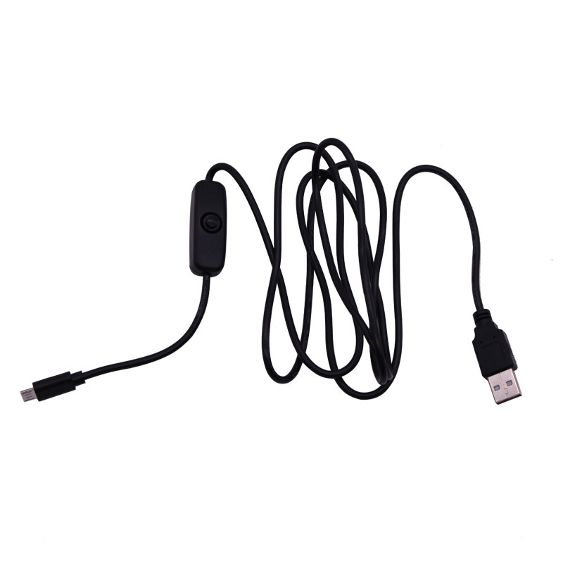 Yahboom черный 1,5 m 5v 2A микро USB зарядное устройство питания кабель шнур с пуш-ап Вкл/Выкл кнопка для Raspberry Pi 3 Pi 2 Модель B +