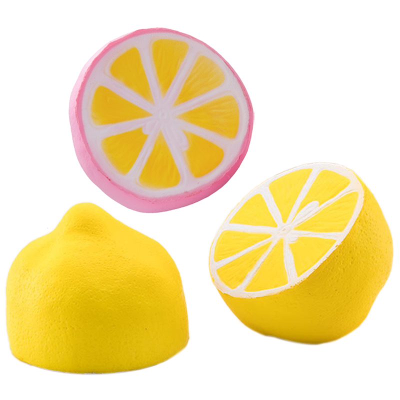 Factory Wholesale Yellow Big Lemon Squishy Slow Rising PU Foam Fruits Shape Scented Kawaii Stress Ball