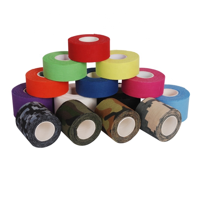 Cotton fabric adhesive rigid athletic sport tape rayon zigzag zinc oxide bandage rigid strapping sports tape