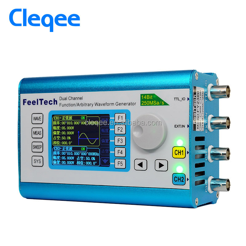Cleqee FY2300H 25 мГц произвольной формы двухканальной генератор сигналов высокой частоты 250MSa/S 100 мГц частотомер DDS