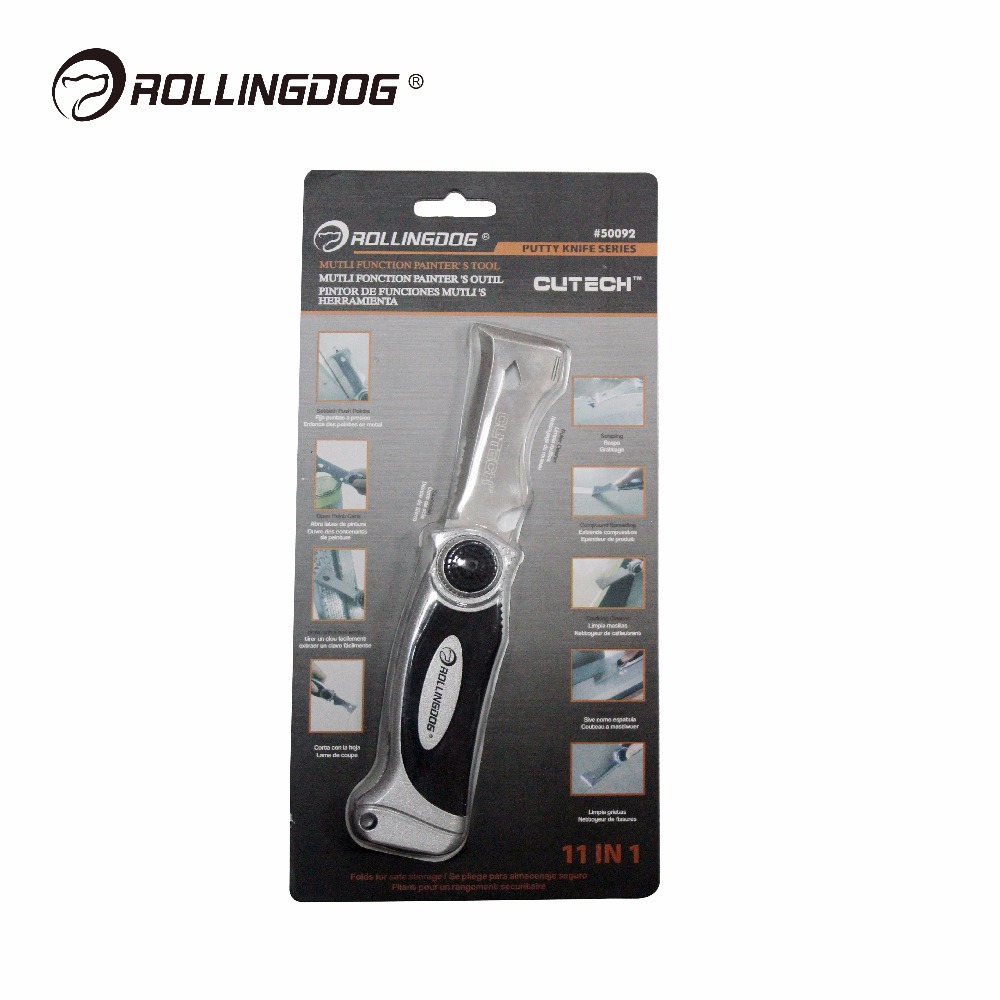 ROLLINGDOG 1,5 Дюймовый мягкий резиновый захват из нержавеющей стали многофункциональный DIY Художник Инструмент эргономичный настенный скребок универсальный нож для шпаклевки