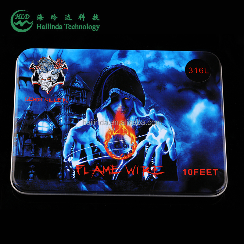 Новейший продукт Demon killer, готовый пламенный провод SS 316L, самодельная катушка, предварительно изготовленный паровой провод, 6 типов, 10 футов