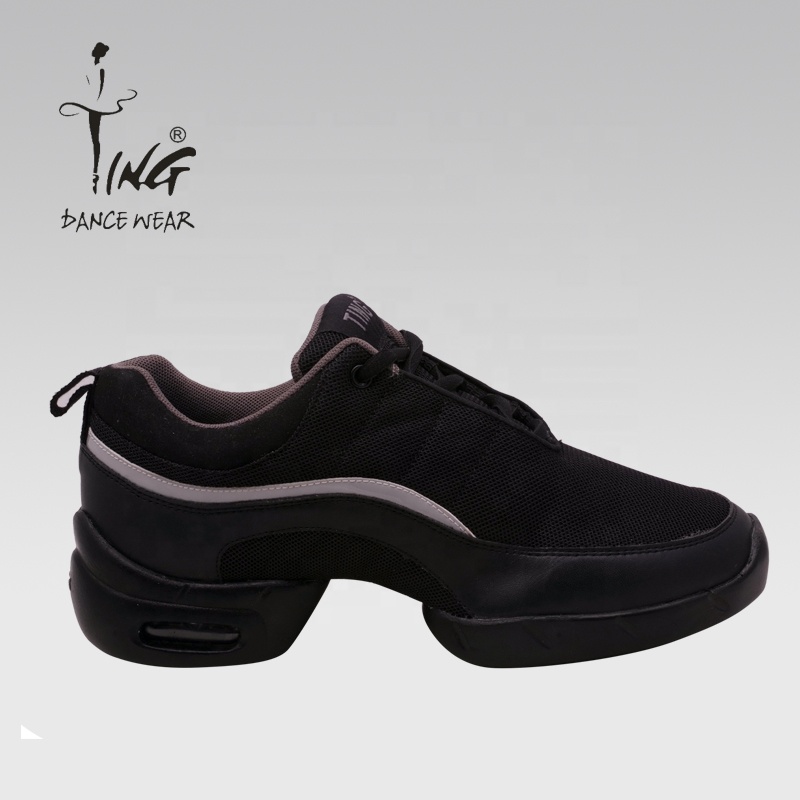 leather and mesh upper dance sneakers dance shoes