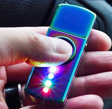 1 шт. USB-Спиннер, зажигалка, многоцветная Спиннер, зажигалка со светодиодной вспышкой, перезаряжаемая ручная Спиннер, зажигалка с коробкой