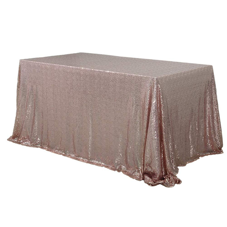 China manufacturer fancy wedding embroidery full sequin taffeta table cloth