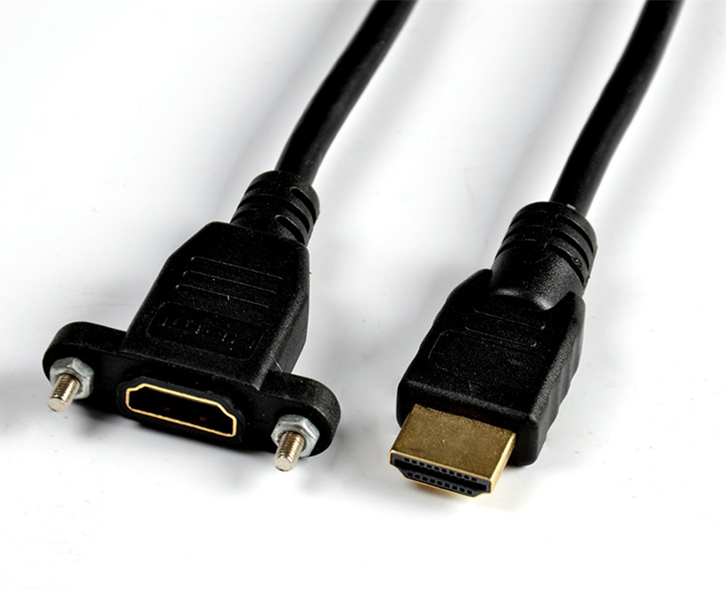 4K HDMI A штекер-гнездо Удлинительный кабель с винтовым панельным креплением hdmi 2,0 1,4 Удлинительный кабель для HDTV