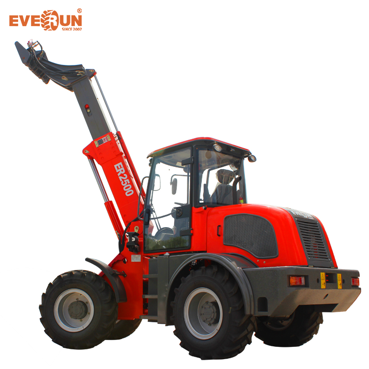 Everun бренд горячая распродажа ER2500 2500 кг Телескопический колесный погрузчик с Euro3 двигатель и смеситель ведро