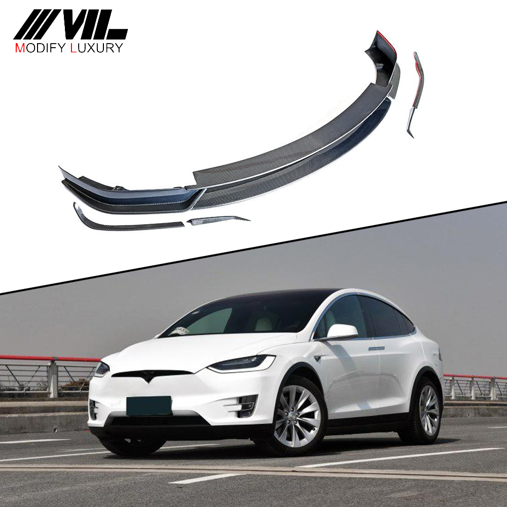 Передний спойлер из углеродного волокна для Tesla Model X 75D 90D P90D 100D P100D 16-18