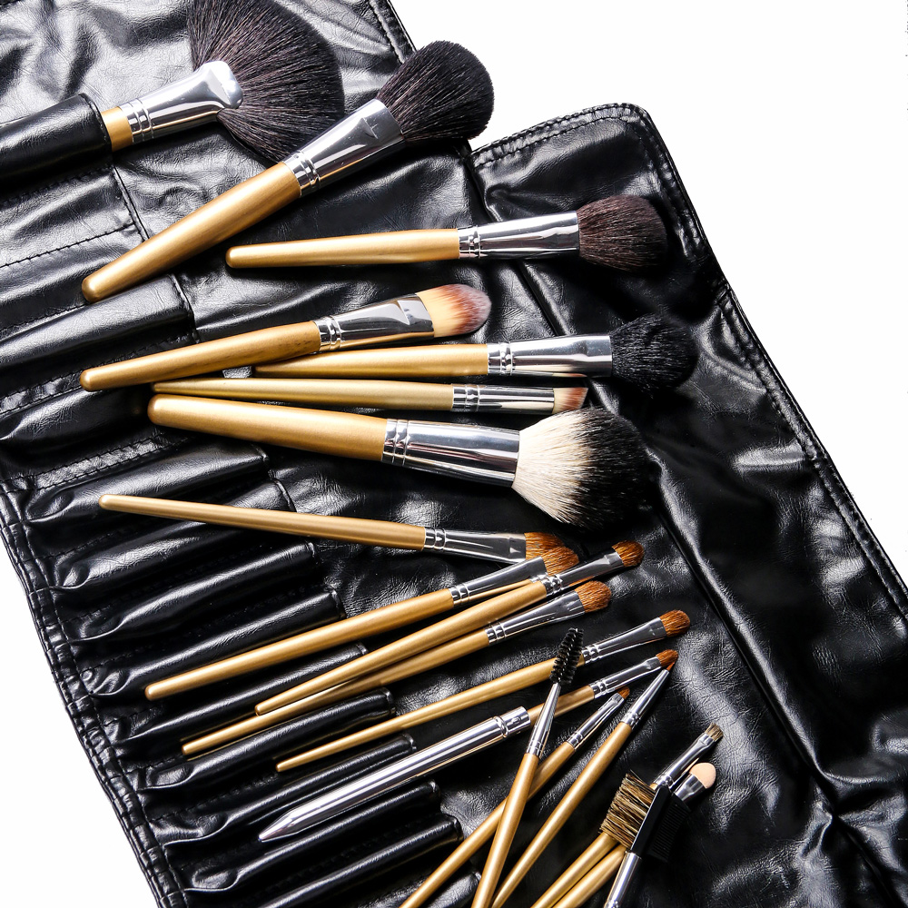 20pcs print logo private label OEM wood handle makeup brush set