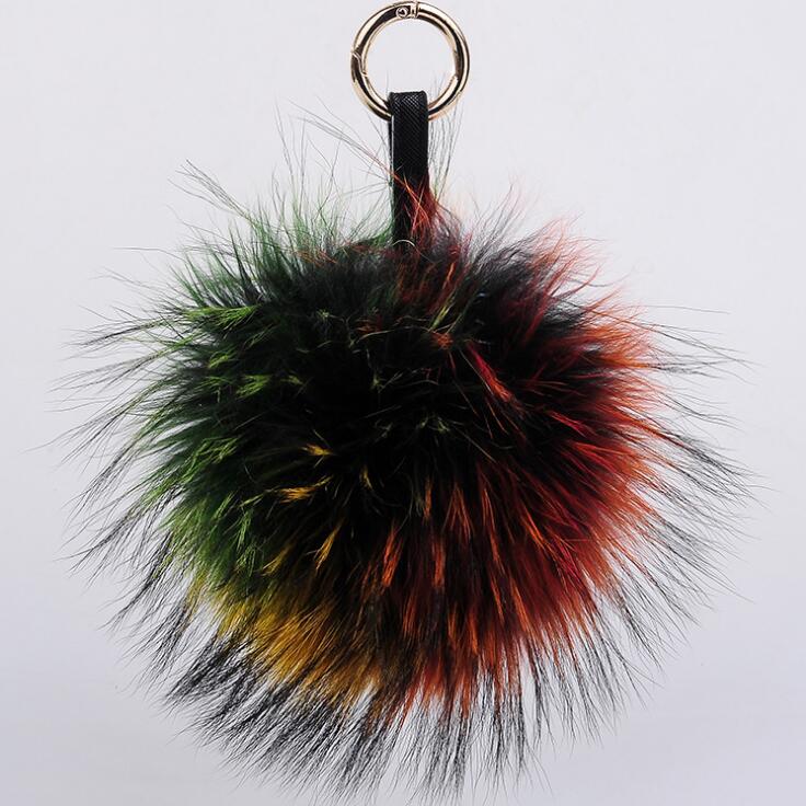 Модная сумка Charm100 % натуральный мех енота мяч большой мягкий лисий мех помпон брелок