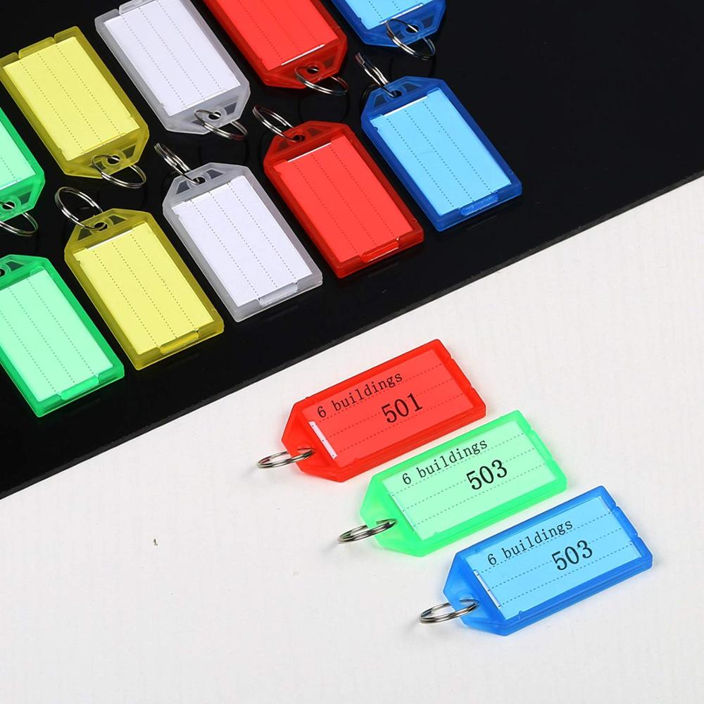 Пластиковые ключевые теги ID Labels Tag Keys идентификатор с разделенным кольцом Label Window, разные цвета